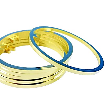 Gold alloy contact rings for slip rings, thickened and wear resistant
